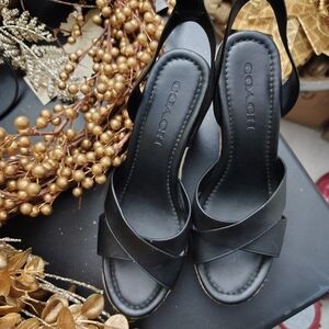 Coach Kaelyn Leather Wedge Sandals | Platform Heel | Women’s 7.5